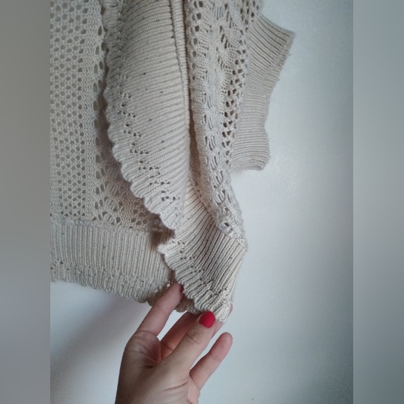Cream knit cover up sweater - Picture 6 of 12